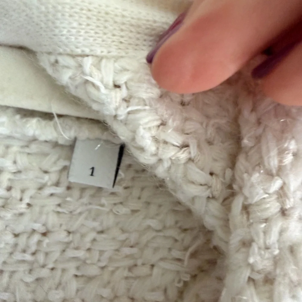 Sandro Ivory Textured Open-Front Bouclé Cardigan - Picture 6 of 9